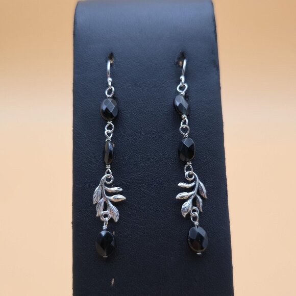 Jewelry - Sterling Silver Semi Translucent Stone Nature Dangle Earrings A5301